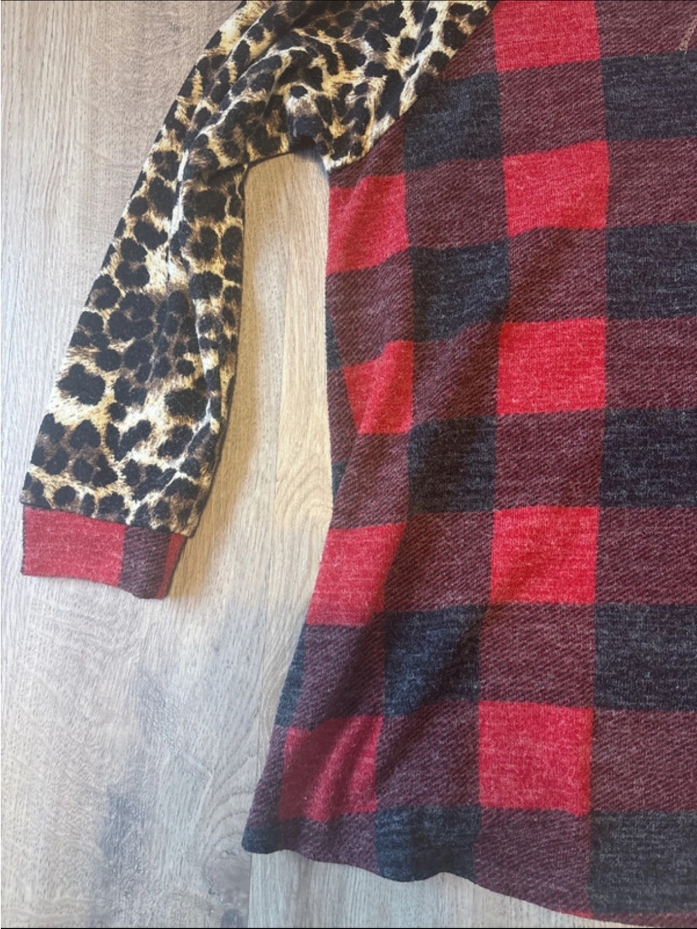 Cheetah/checked blouse - Picture 2 of 2
